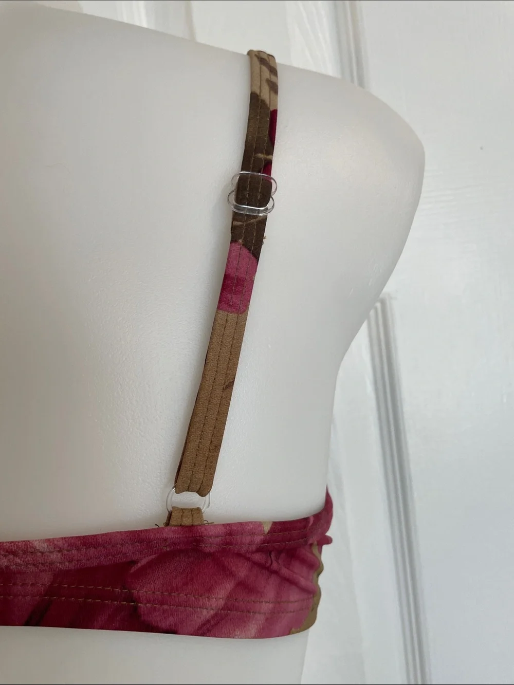 NEWPORT NEWS SHAPE FX BROWN ANIMAL PRINT with PINK ACCENT UNDERWIRE BIKINI SZ 10